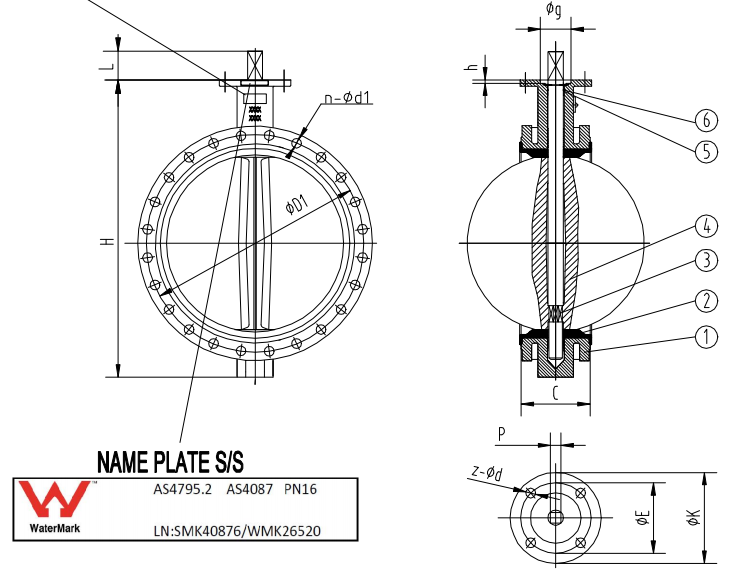 Double Flanged Butterfly Valve Dimensions